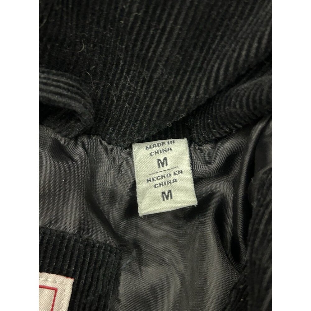 Levi Strauss Women's Size Medium Black Corduroy Puffer Coat Full Zip Lined - Picture 3 of 15